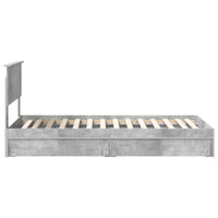 Letto con Contenitore con testiera-Struttura Letto con contenitore Grigio cemento 90 x 190 cm 267105
