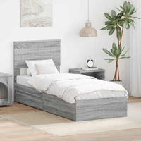 Letto con Contenitore con testiera-Struttura Letto con contenitore Grigio Sonoma 75 x 190 cm 452911