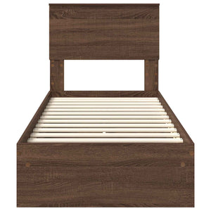 Letto con Contenitore con testiera-Struttura Letto con contenitore Rovere Marrone 75 x 190 cm 107275