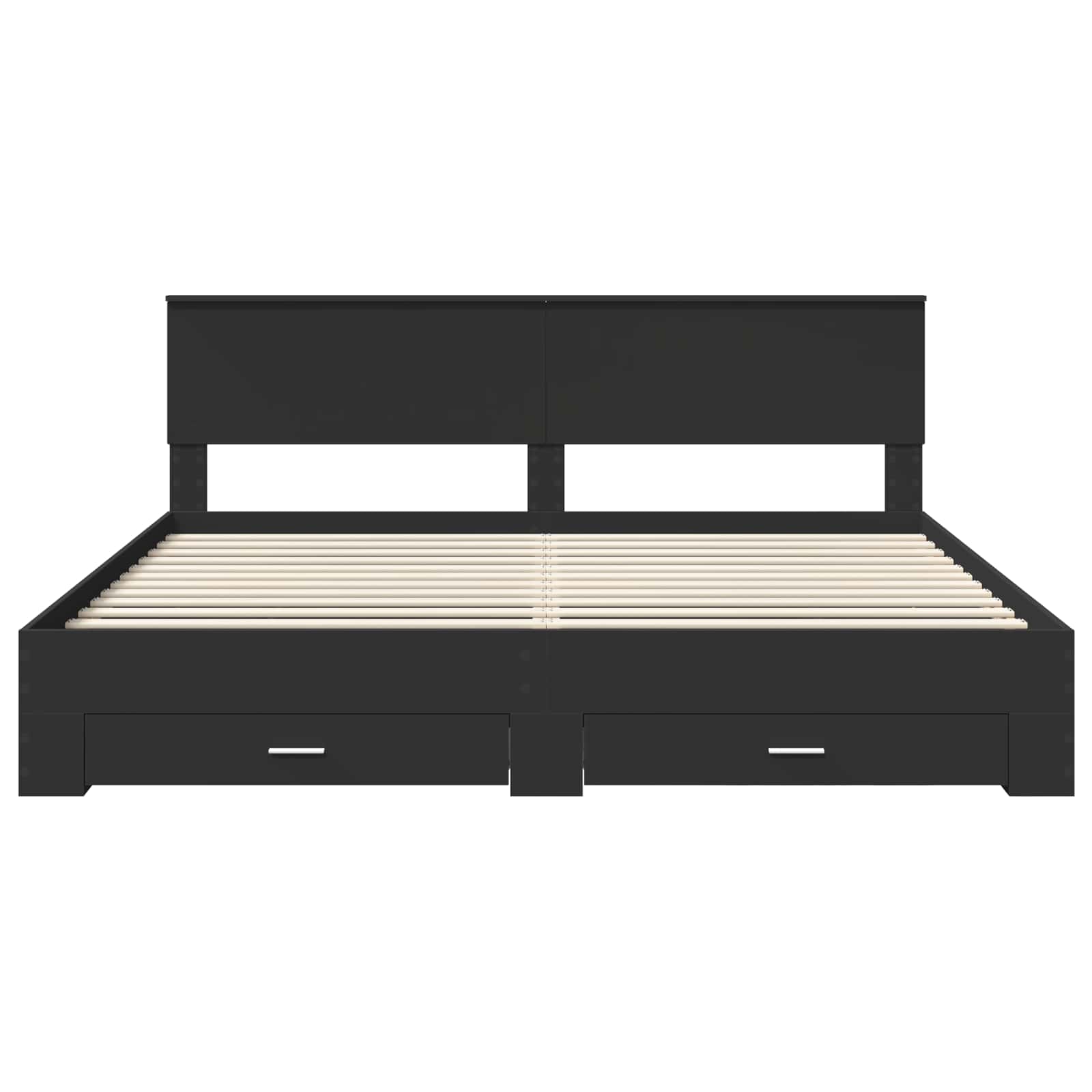 Struttura del letto con testiera Nero e Argento 200 x 200 cm 3410855