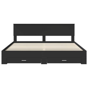 Struttura del letto con testiera Nero e Argento 200 x 200 cm 3410855