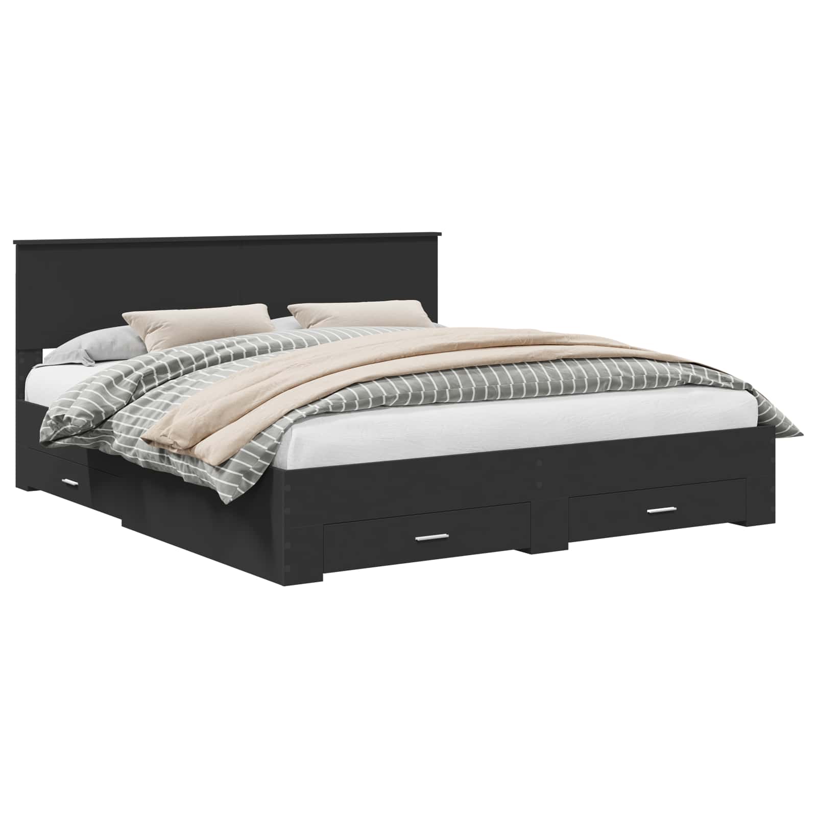 Struttura del letto Nero 180 x 200 cm Legno multistrato 3410862