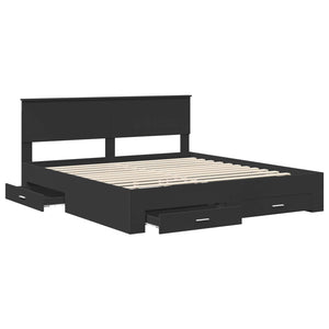 Struttura del letto Nero 180 x 200 cm Legno multistrato 3410862