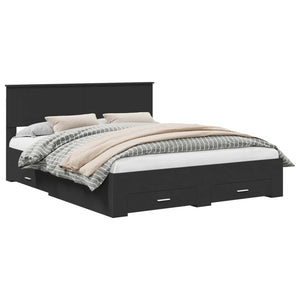 Struttura del letto Nero 160 x 200 cm Legno multistrato 3410871