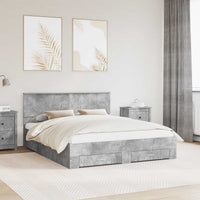 Struttura del letto con testiera-Giroletto con Testiera Grigio cemento 160 x 200 cm 391455