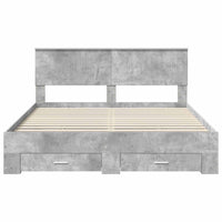 Struttura del letto con testiera-Giroletto con Testiera Grigio cemento 160 x 200 cm 391455