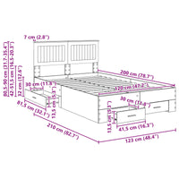 Struttura del letto con testiera-Giroletto con Testiera Rovere Sonoma 120 x 200 cm 129424