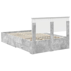 Struttura del letto con testiera Grigio cemento 120 x 200 cm 3410916