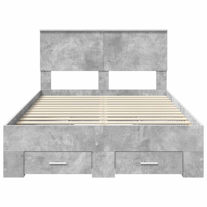 Struttura del letto con testiera-Giroletto con Testiera Grigio cemento 120 x 200 cm 565936