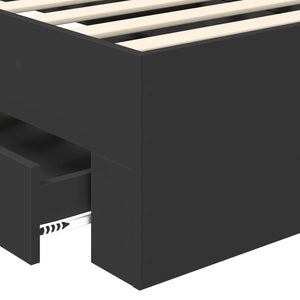 Struttura del letto con cassetto Nero e Argento 100 x 200 cm 3410932
