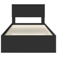 Struttura del letto con cassetto Nero e Argento 100 x 200 cm 3410932