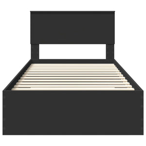 Struttura del letto con cassetto Nero e Argento 100 x 200 cm 3410932