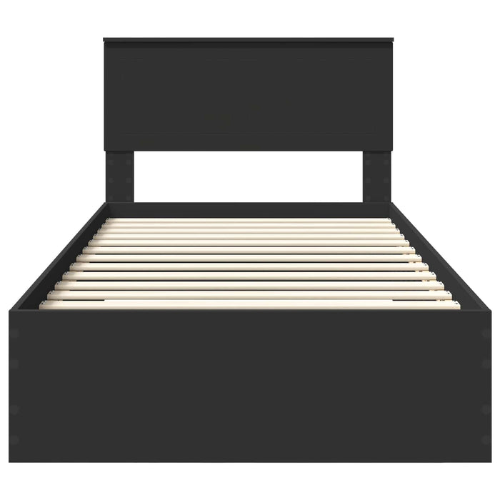 Struttura del letto con cassetto Nero e Argento 100 x 200 cm 3410932