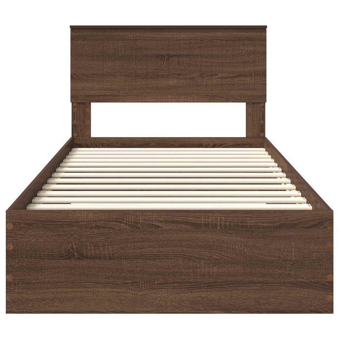 Struttura del letto Rovere Marrone e Argento 100 x 200 cm 3410937