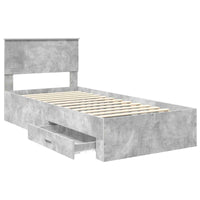 Struttura del letto con testiera-Giroletto con Testiera Grigio cemento 90 x 200 cm 100355