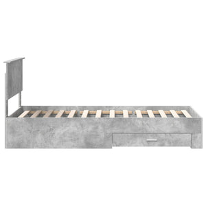 Struttura del letto con testiera Grigio cemento 90 x 190 cm 3410952