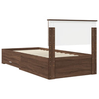 Struttura del letto Rovere Marrone e Argento 90 x 190 cm 3410955