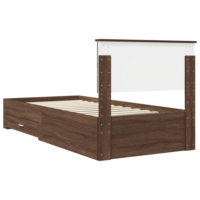 Struttura del letto Rovere Marrone e Argento 90 x 190 cm 3410955