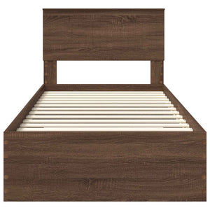 Struttura del letto Rovere Marrone e Argento 90 x 190 cm 3410955