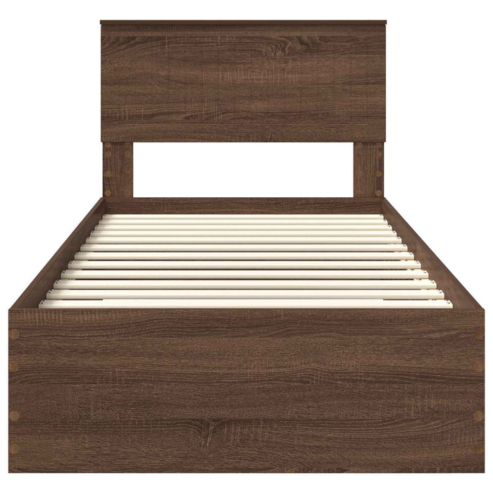 Struttura del letto Rovere Marrone e Argento 90 x 190 cm 3410955