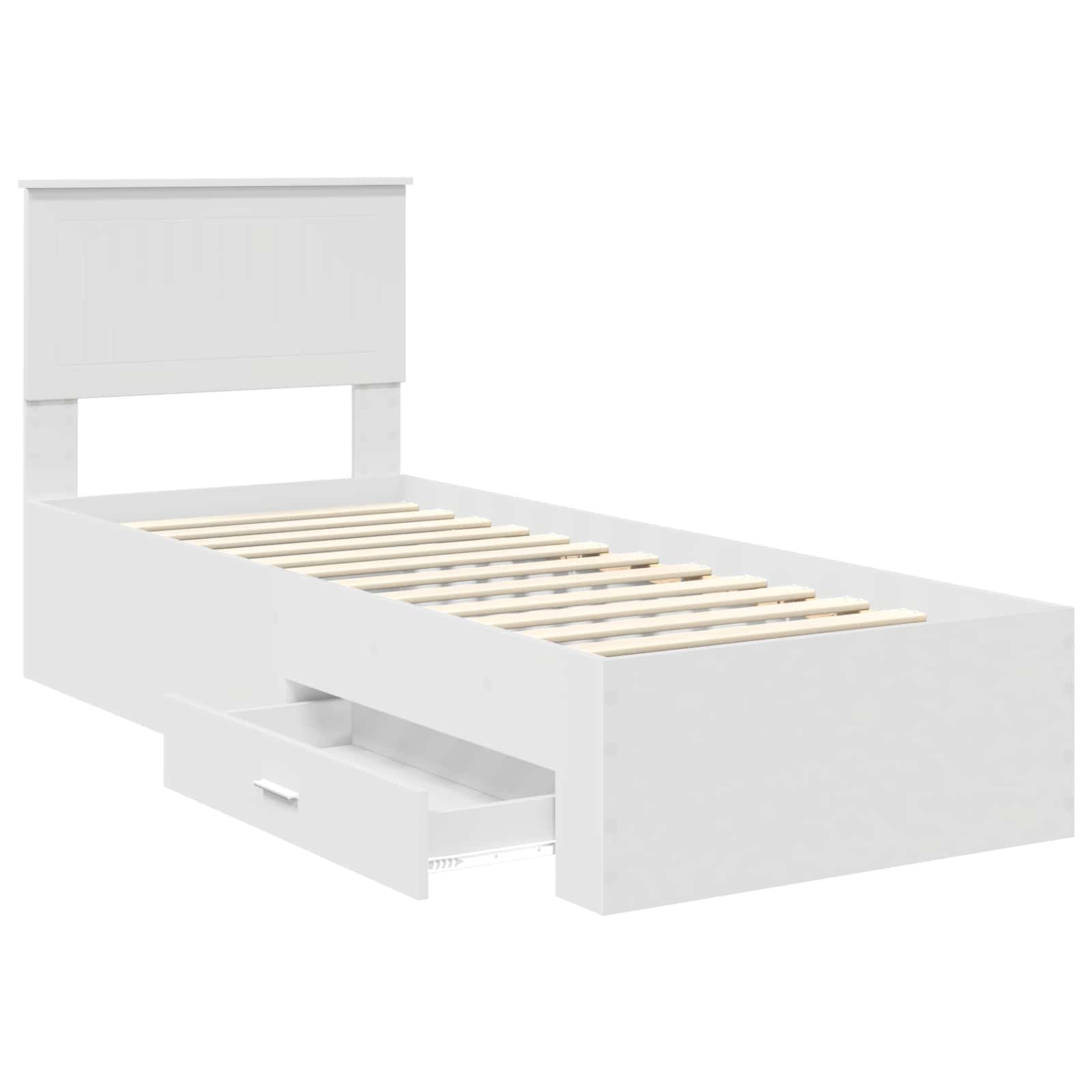 Struttura del letto con testiera-Giroletto con Testiera Bianco e Argento 75 x 190 cm 498950