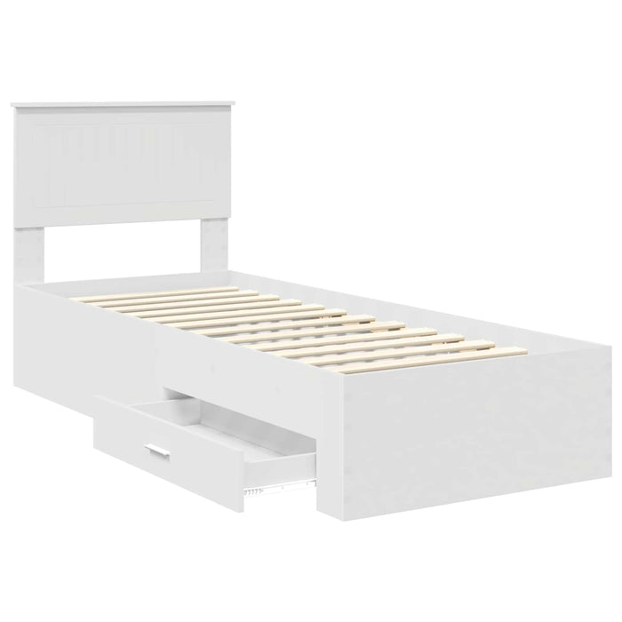 Struttura del letto con testiera-Giroletto con Testiera Bianco e Argento 75 x 190 cm 498950