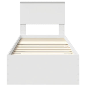 Struttura del letto con testiera-Giroletto con Testiera Bianco e Argento 75 x 190 cm 498950