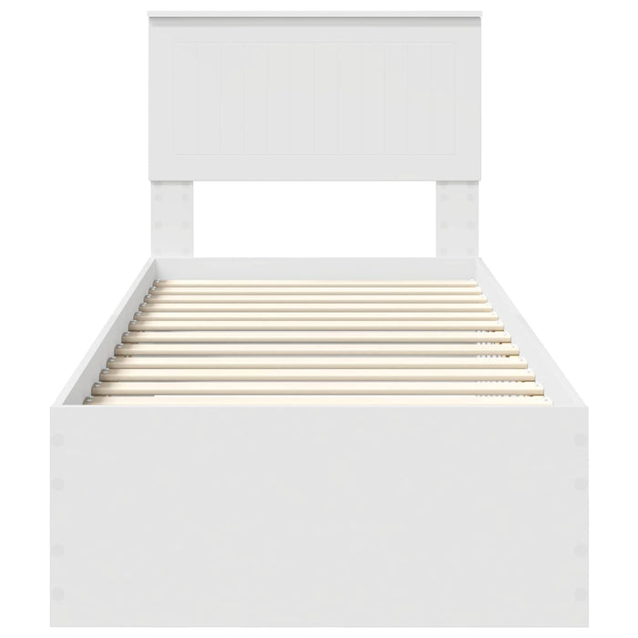 Struttura del letto con testiera-Giroletto con Testiera Bianco e Argento 75 x 190 cm 498950