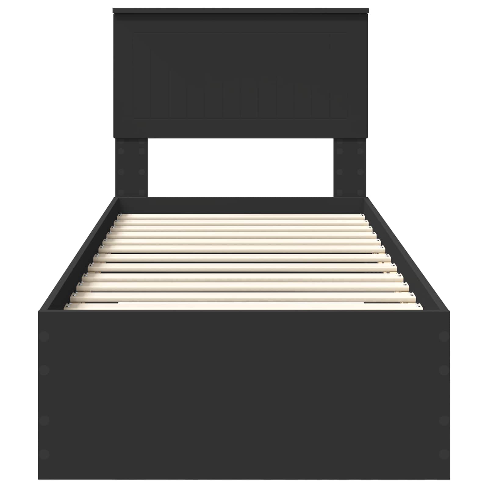 Struttura del letto con testiera-Giroletto con Testiera Nero e Argento 75 x 190 cm 651389