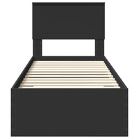 Struttura del letto con testiera-Giroletto con Testiera Nero e Argento 75 x 190 cm 651389