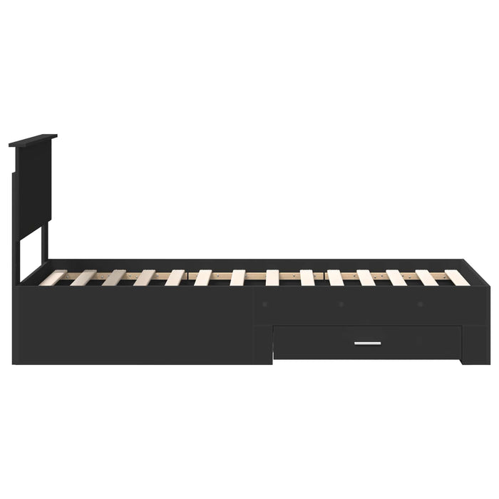 Struttura del letto con testiera-Giroletto con Testiera Nero e Argento 75 x 190 cm 651389