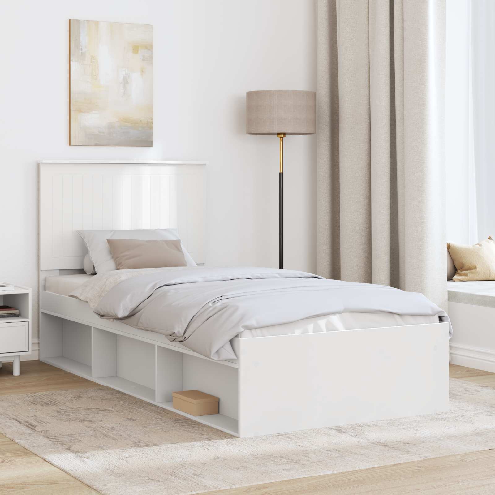 Struttura del letto Bianco 90 x 190 cm Pino massello 3411064