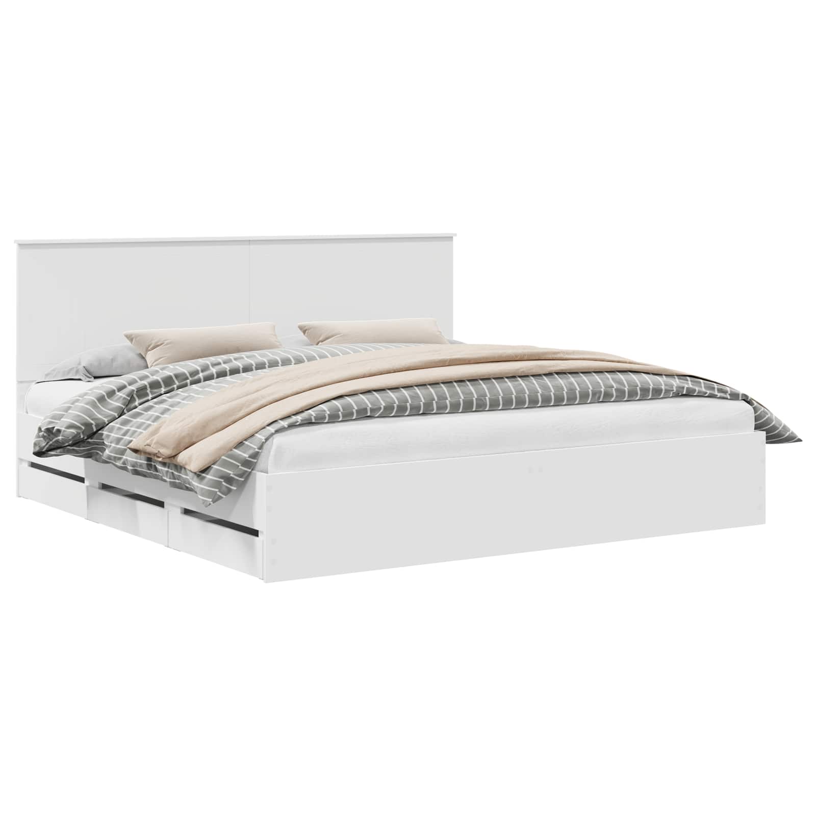 Struttura del letto Bianco 200 x 200 cm Legno Ingegnerizzato 3411082