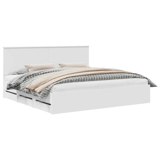 Struttura del letto Bianco 200 x 200 cm Legno Ingegnerizzato 3411082