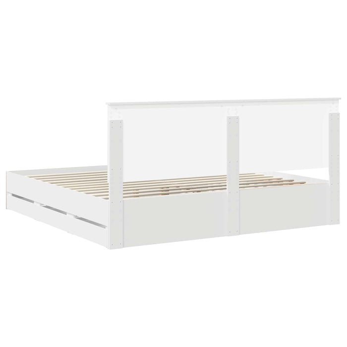 Struttura del letto Bianco 200 x 200 cm Legno Ingegnerizzato 3411082