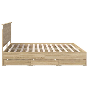 Struttura del letto con cassetto Rovere Sonoma 200 x 200 cm 3411084