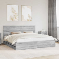 Struttura del letto con cassetto Grigio Sonoma 200 x 200 cm 3411087