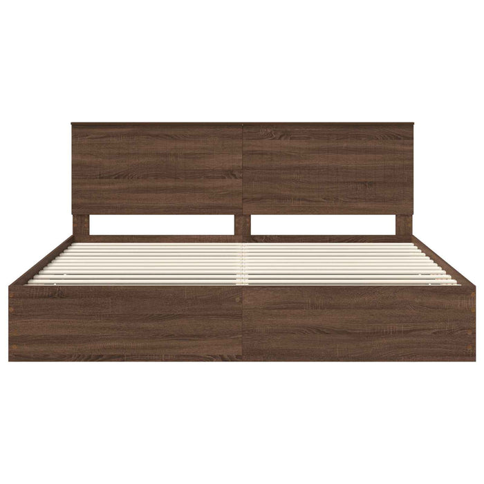 Struttura del letto con cassetto Rovere Marrone 200 x 200 cm 3411088