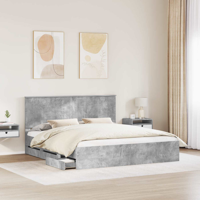 Struttura del letto con cassetto Grigio cemento 180 x 200 cm 3411092