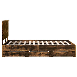 Struttura del letto con cassetto Rovere fumé 120 x 200 cm 3411142