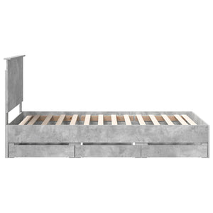 Struttura del letto con cassetto Grigio cemento 100 x 200 cm 3411148