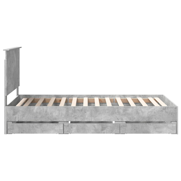 Struttura del letto con cassetto Grigio cemento 100 x 200 cm 3411148