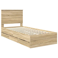 Struttura del letto con cassetto Rovere Sonoma 90 x 190 cm 3411154