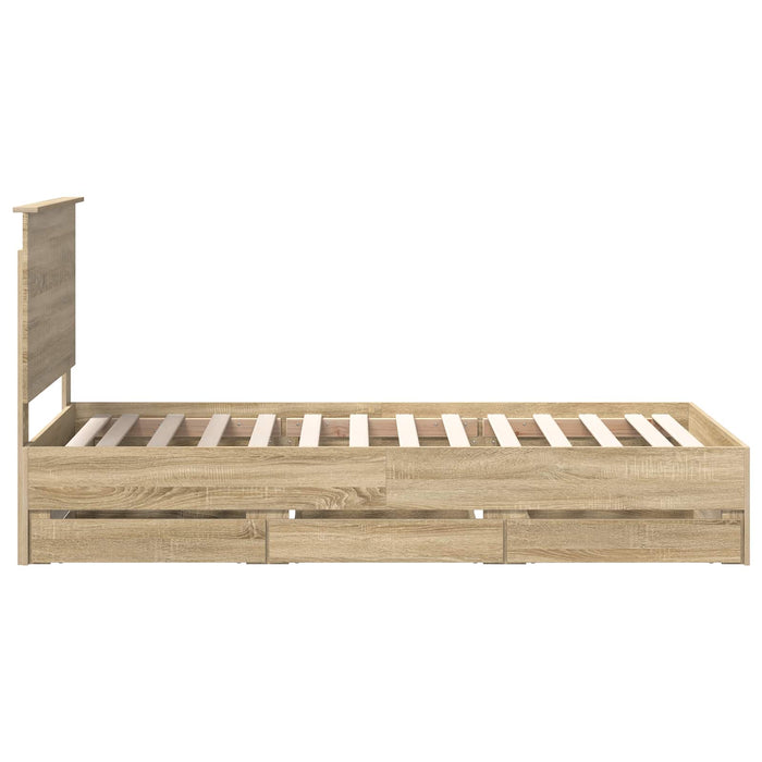 Struttura del letto con cassetto Rovere Sonoma 90 x 190 cm 3411154
