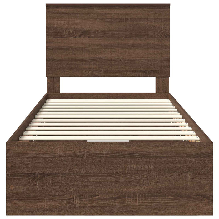 Struttura del letto con cassetto Rovere Marrone 90 x 190 cm 3411158