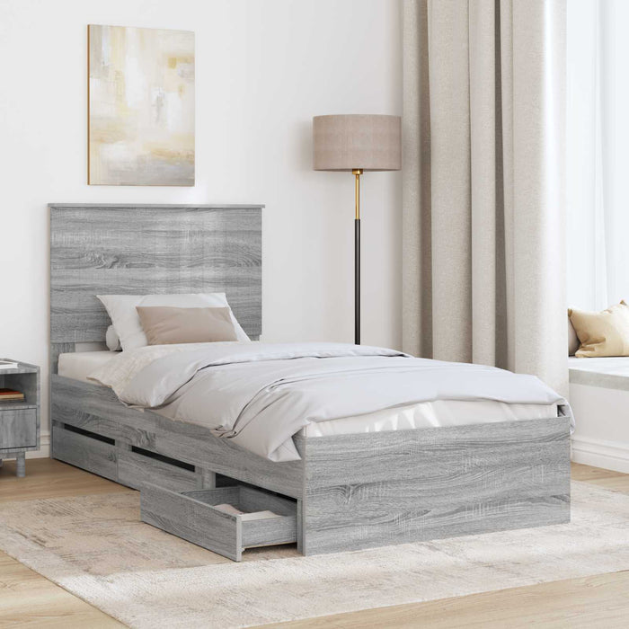 Struttura del letto con cassetto Grigio Sonoma 90 x 200 cm 3411164