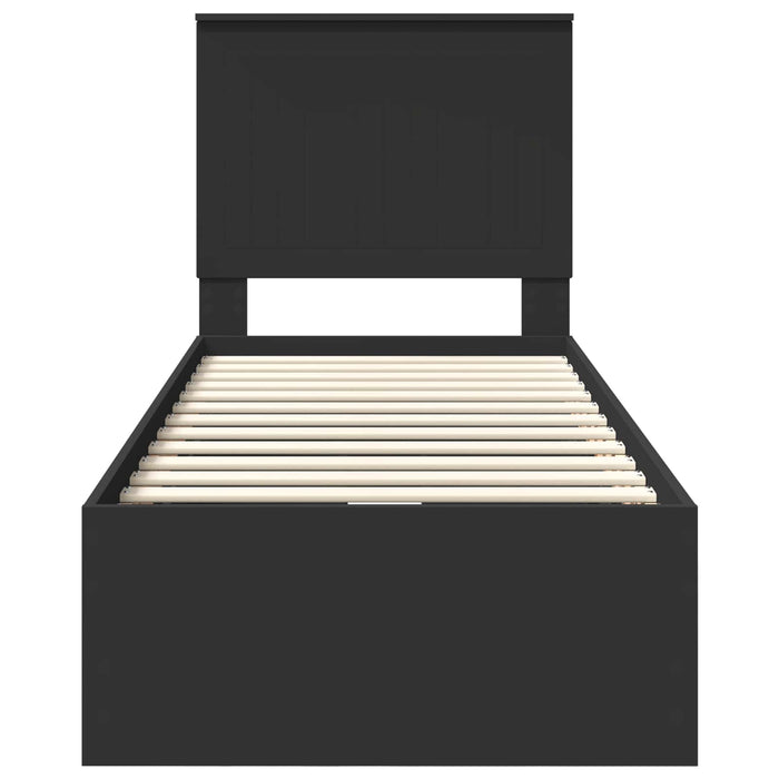 Struttura del letto Nero 75 x 190 cm Legno Ingegnerizzato 3411167
