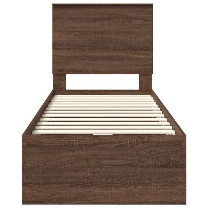 Struttura del letto con cassetto Rovere Marrone 75 x 190 cm 3411172