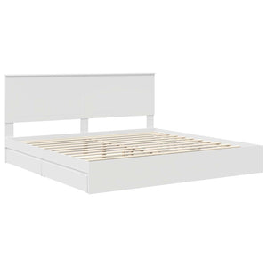 Letto con Contenitore Bianco 200 x 200 cm Legno multistrato 3411173