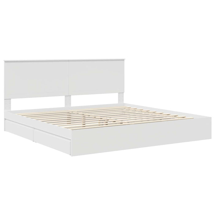 Letto con Contenitore Bianco 200 x 200 cm Legno multistrato 3411173